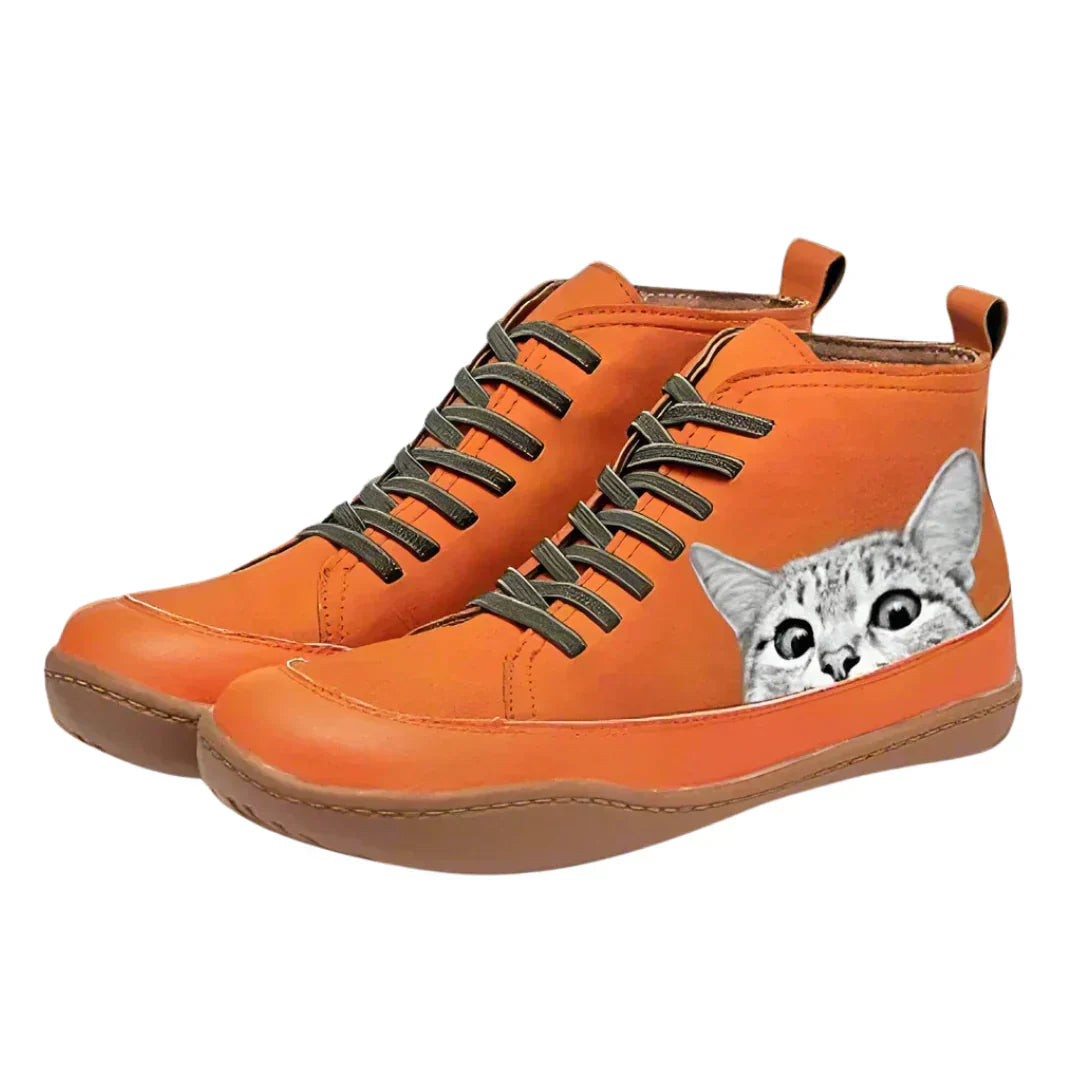 Savrani™ | Bottines cuir pour amoureux des chats