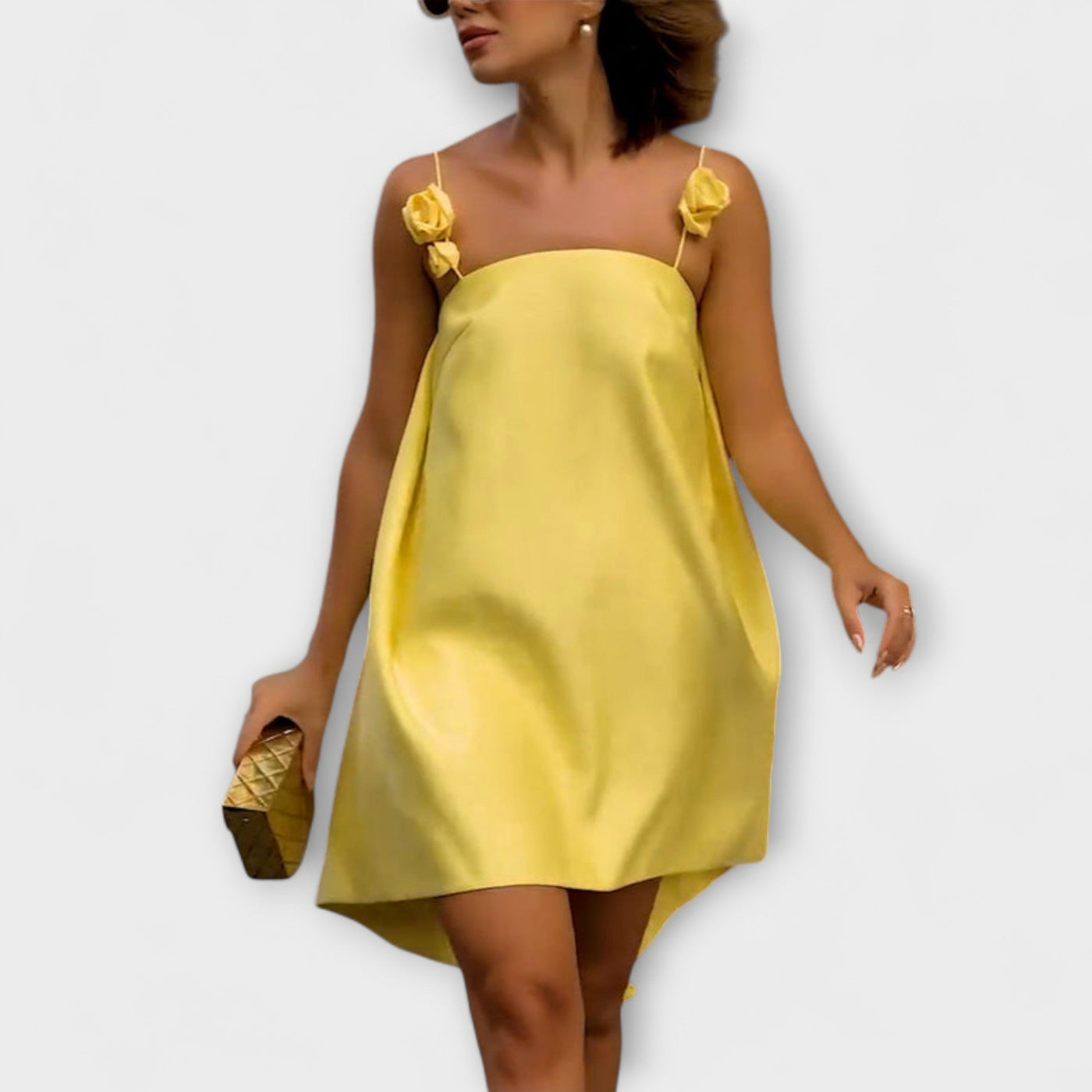 Jordan - Robe Mini Décontractée à Imprimé Floral avec Bretelles