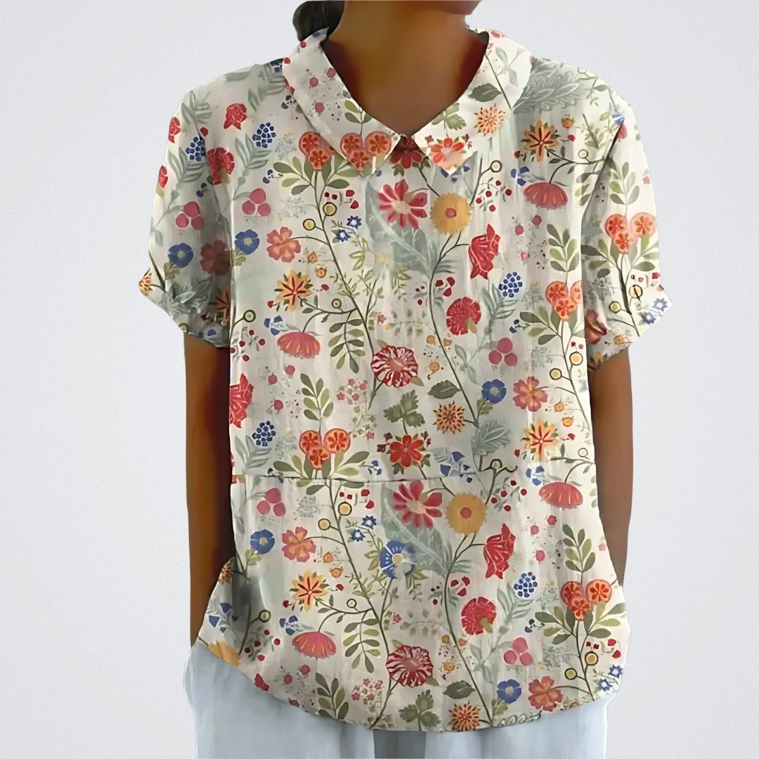 Lina | Blouse en lin floral