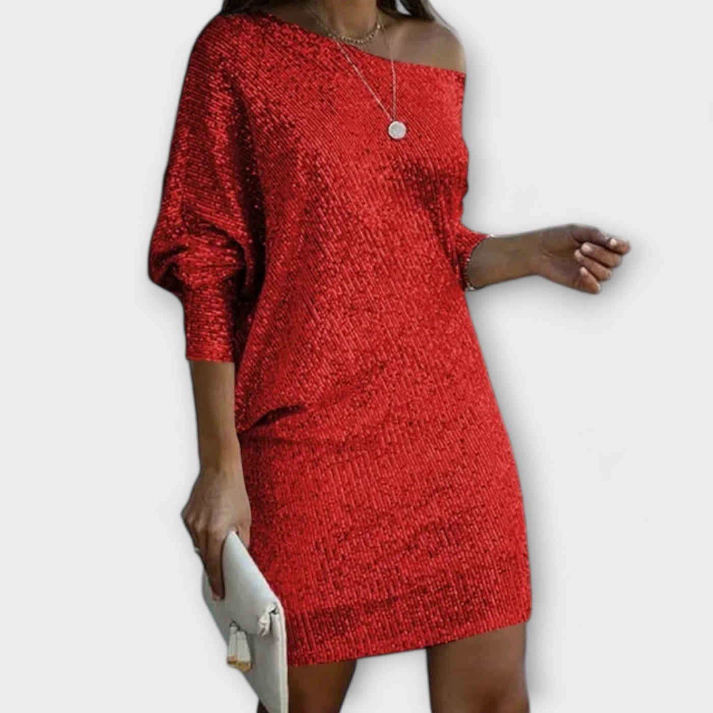 Robe de fête avec paillettes et contraste