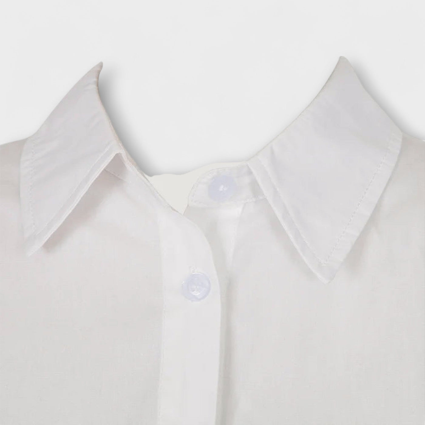 Indie - Robe chemise plissée blanche à manches longues