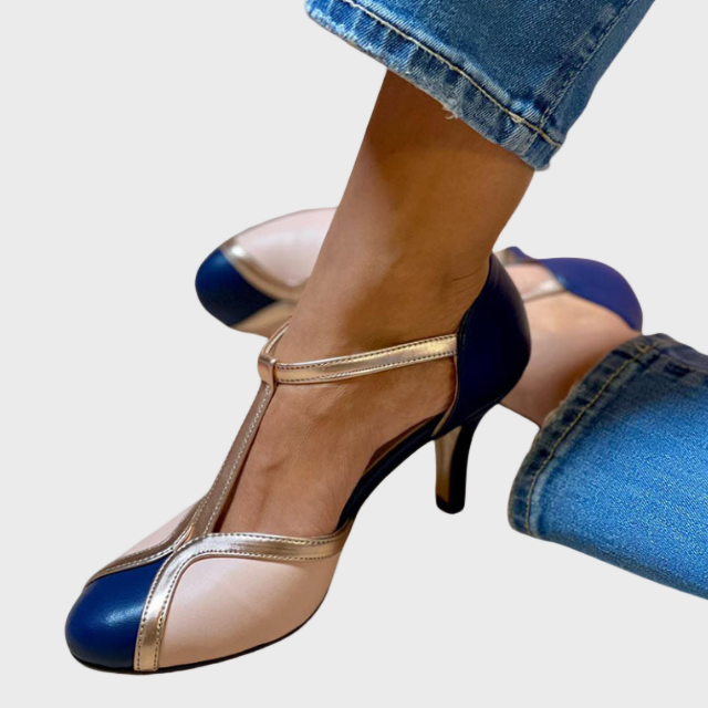 Odélie | Escarpins Tricolores À T-Bar