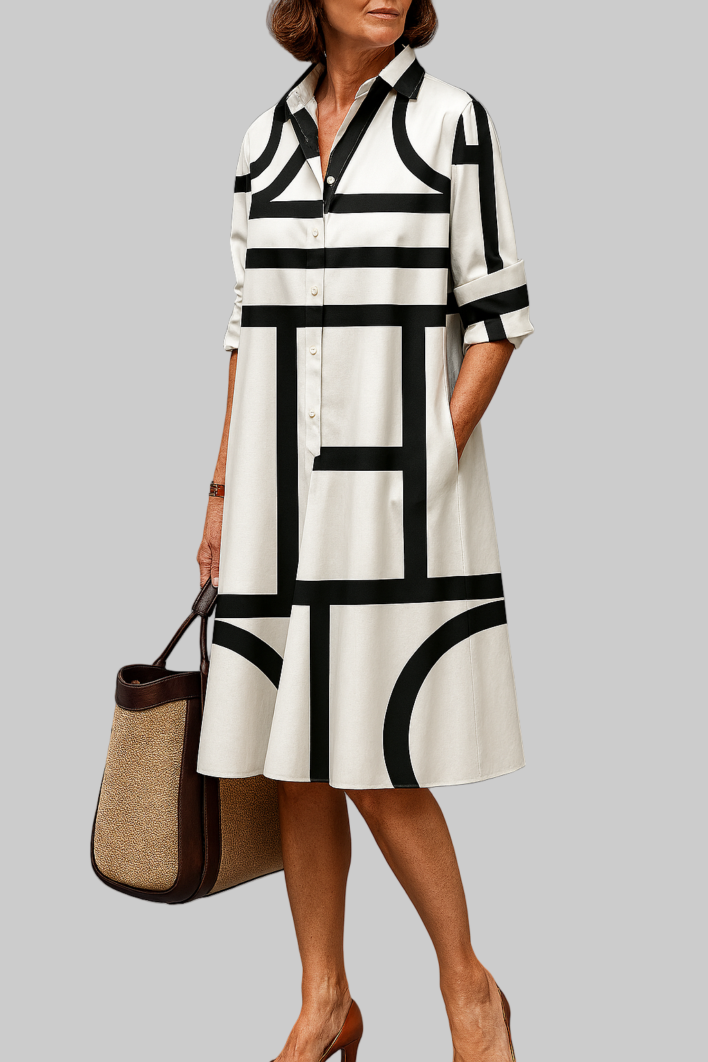 BLANCA – ROBE MIDI IMPRIMÉE