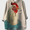 T-shirt Artistique de Poulet | T-shirt Animal