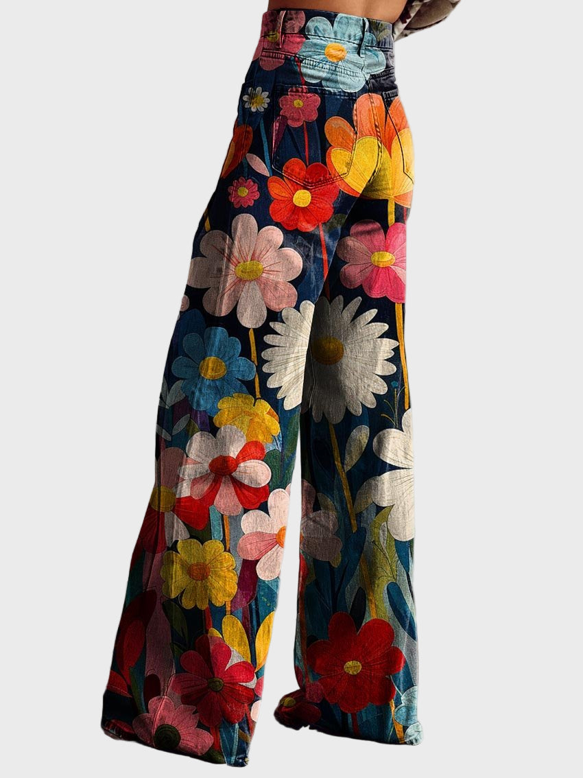 BRENNA - PANTALON LARGE À FLEURS