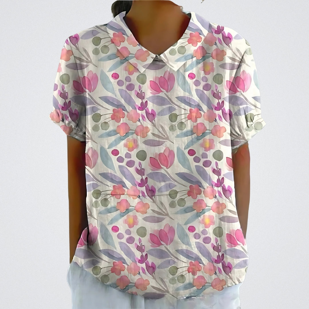 Lina | Blouse en lin floral