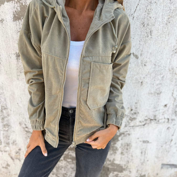 Margot™ | Veste à Capuche en Velours Côtelé