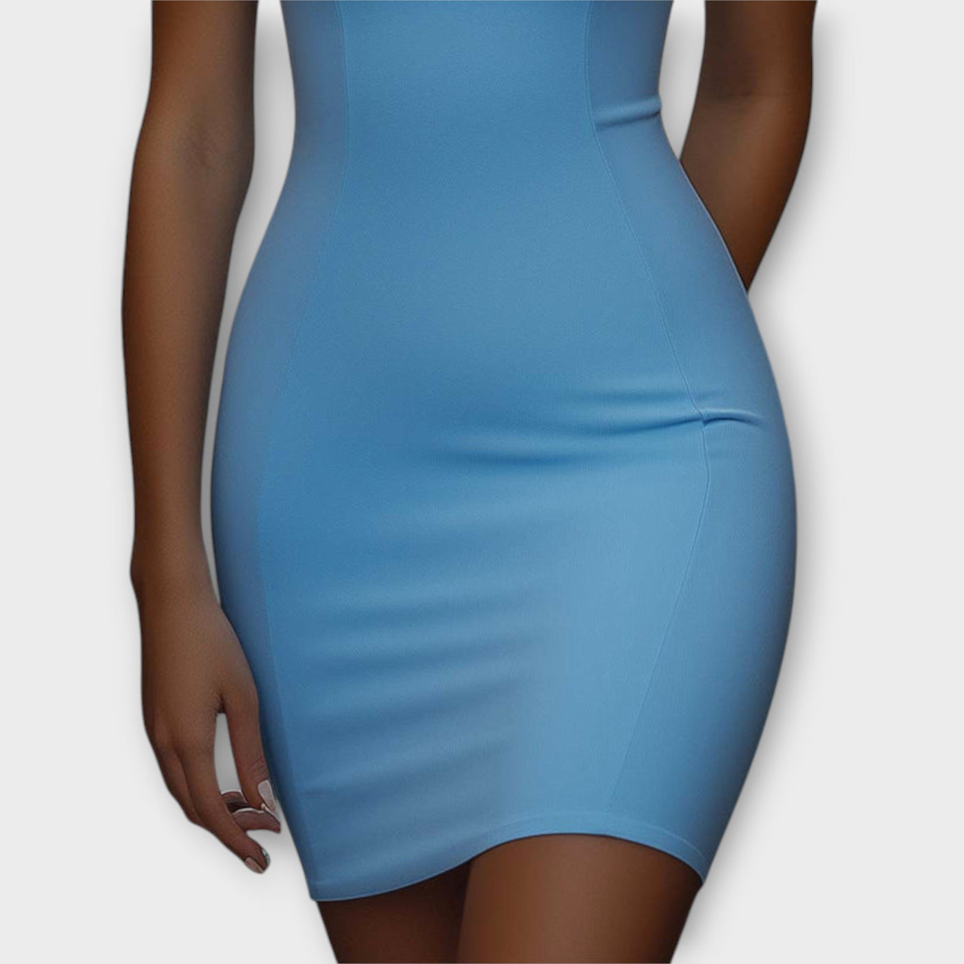 Maja - Robe Mini Bodycon Stretch Bleue
