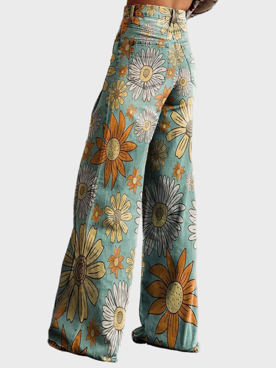 CIRILLA - PANTALON AMPLE À FLEURS VINTAGE