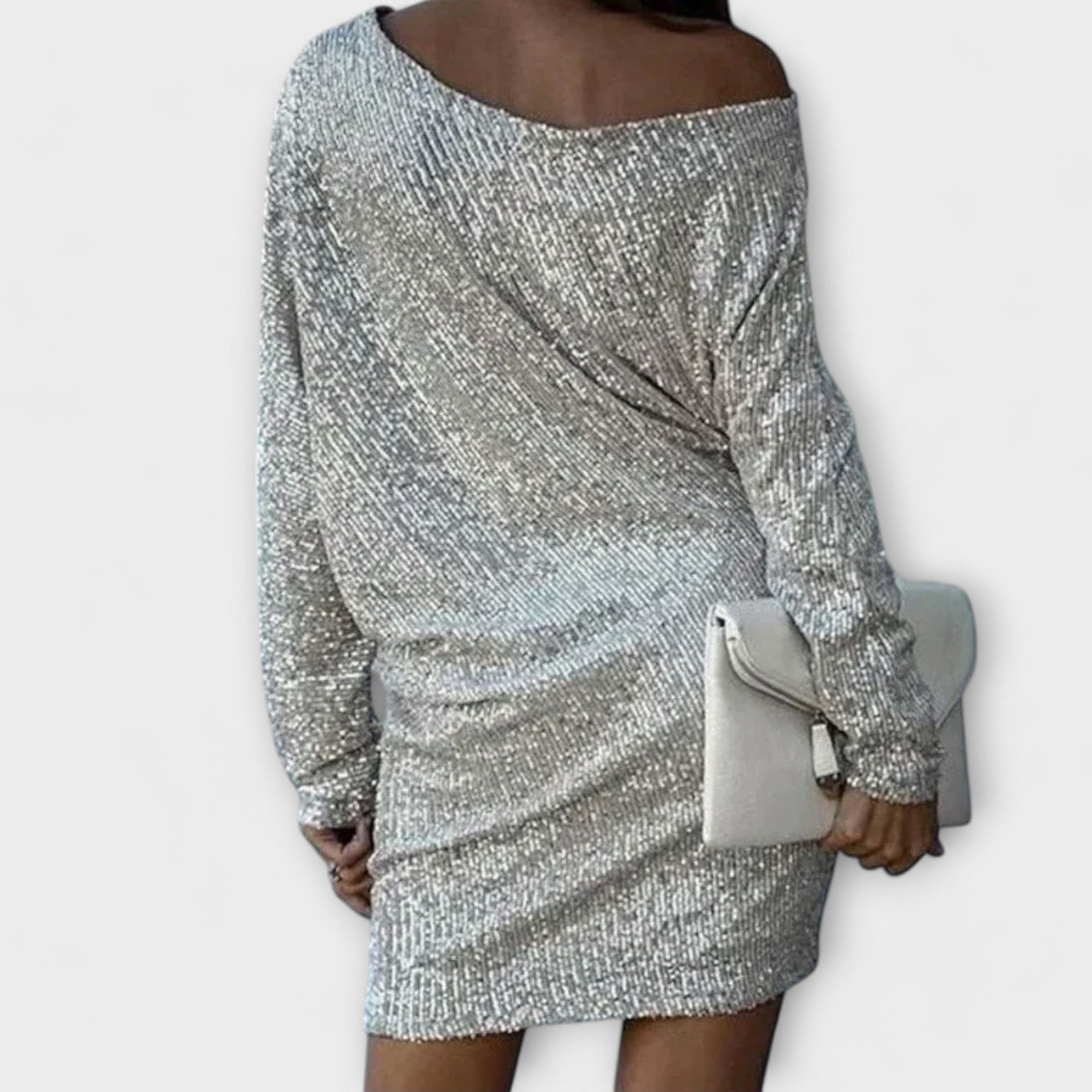 Robe de fête avec paillettes et contraste