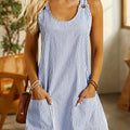 Félicia – Robe Rayée Sans Manches avec Poches