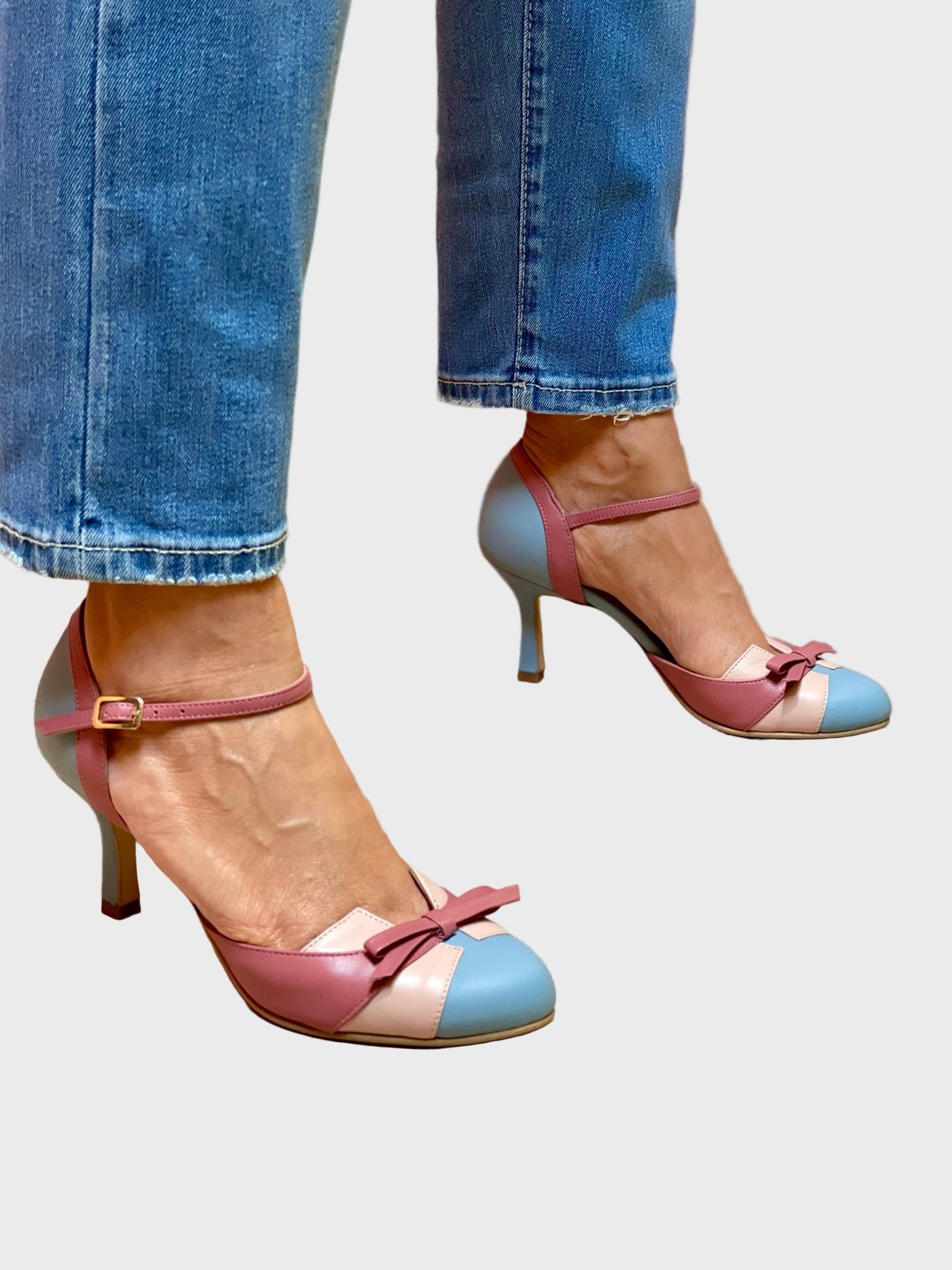 Juliette | Escarpins bicolores à nœud