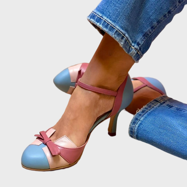 Juliette | Escarpins bicolores à nœud