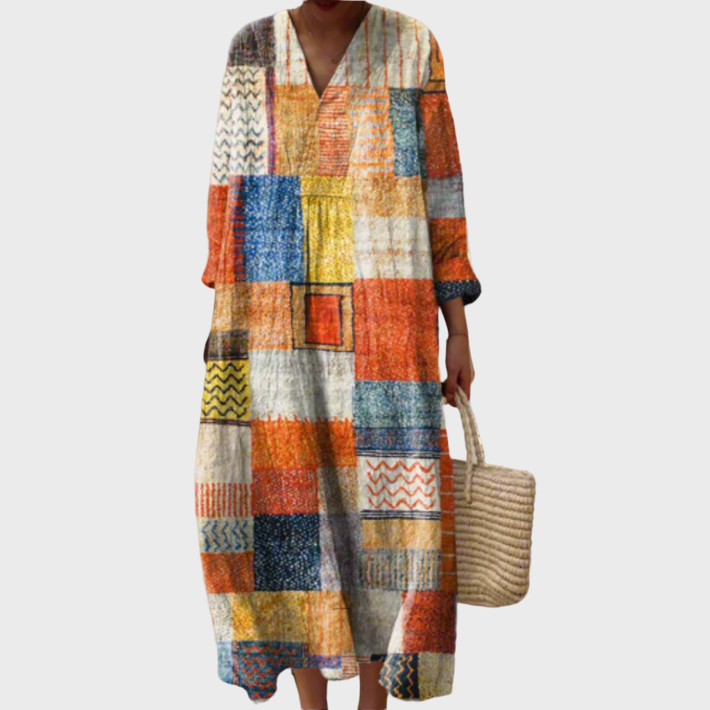 Hazel™ | Robe maxi patchwork boho