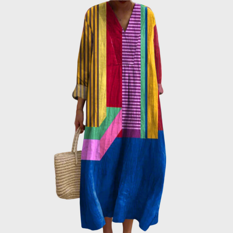 Ruth™ | Robe maxi blocs de couleur