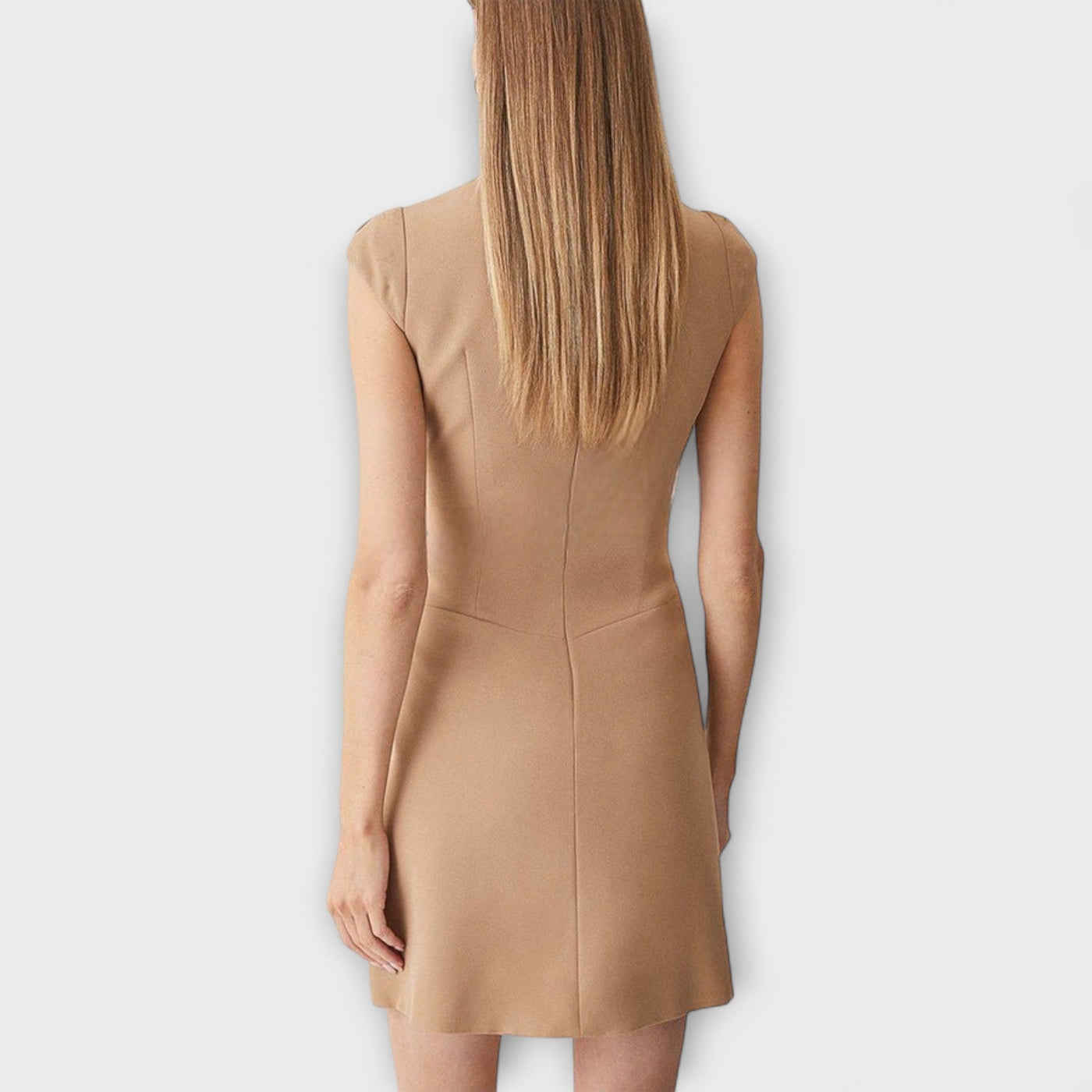 Elowen - Robe mini en patchwork inspirée par le militaire avec col montant