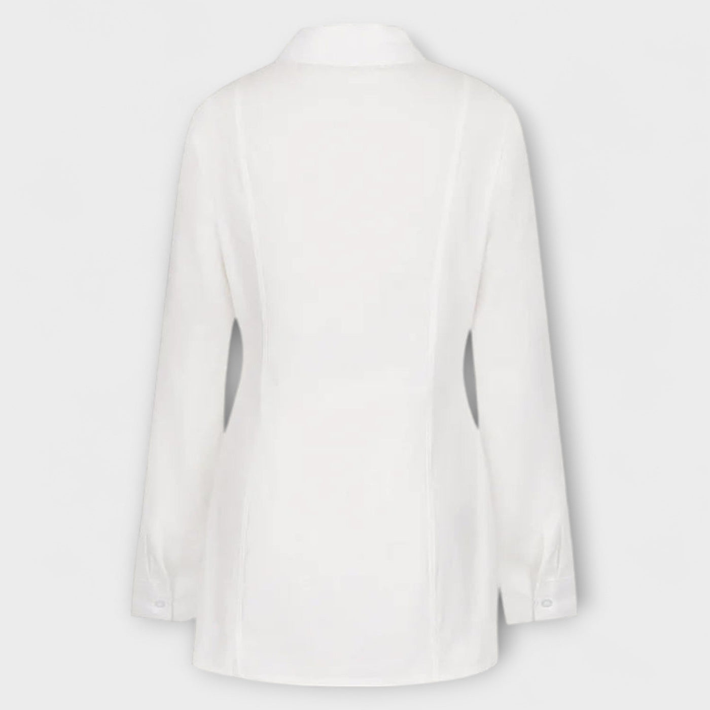 Indie - Robe chemise plissée blanche à manches longues