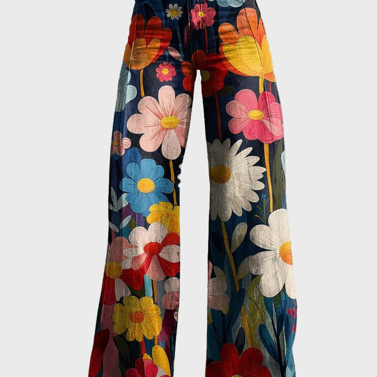 BRENNA - PANTALON LARGE À FLEURS